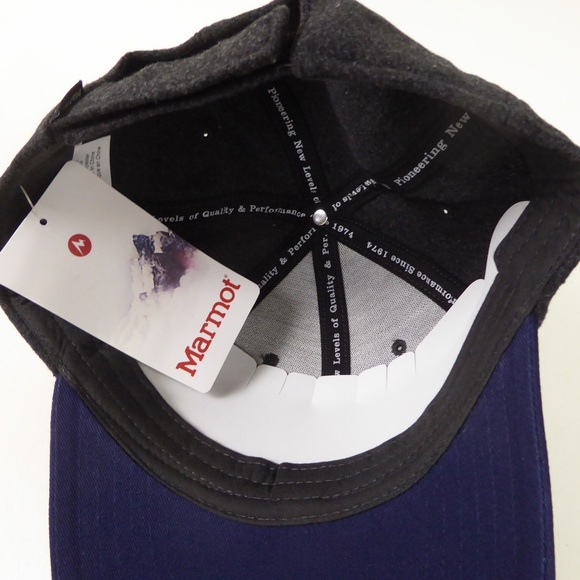 Marmot Wool Blend Trucker Cap 2 Tone Hat NWT Embroidered Logo - Picture 8 of 8